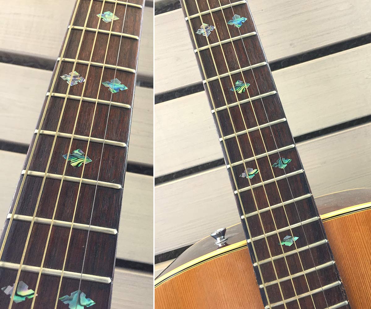 Fretboard Markers Inlay Stickers Decals for Guitars, Bass & Ukuleles - Traditional Slotted Diamonds - Abalone Mix